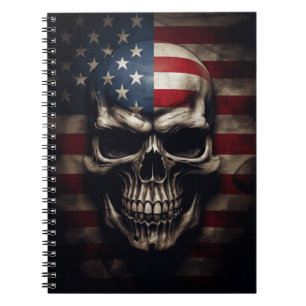 American Flag Skull Notebook
