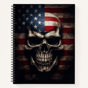 American Flag Skull Notebook