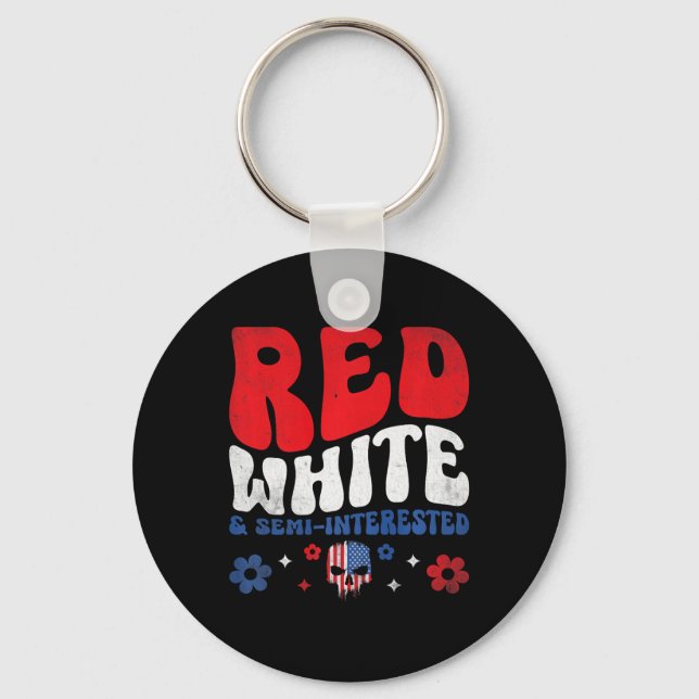 American Flag Skull Patriot Skeleton Independence  Key Ring (Front)