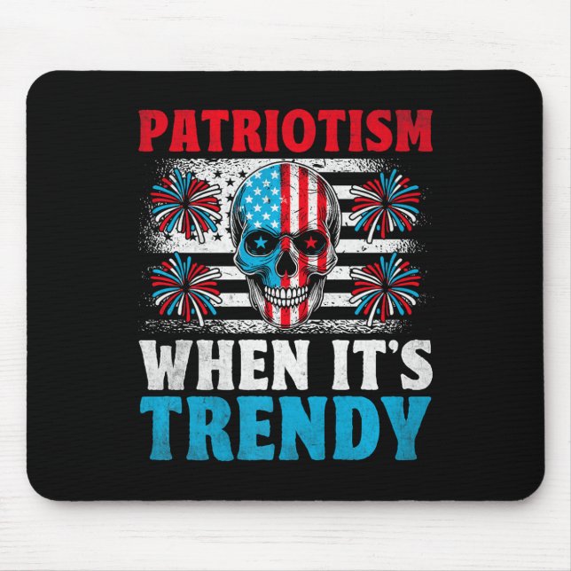 American Flag Skull Patriot Skeleton Independence  Mouse Pad (Front)