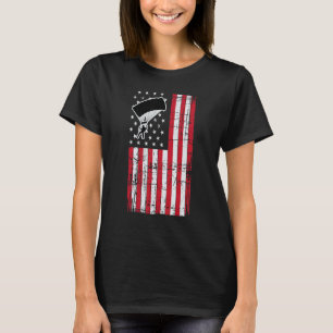 American Flag Skydiving Parachute Extreme Sports T-Shirt
