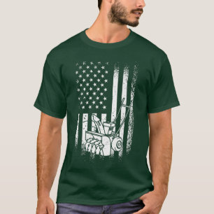 American Flag Snow Blowing, Winter Snow Lover T-Shirt