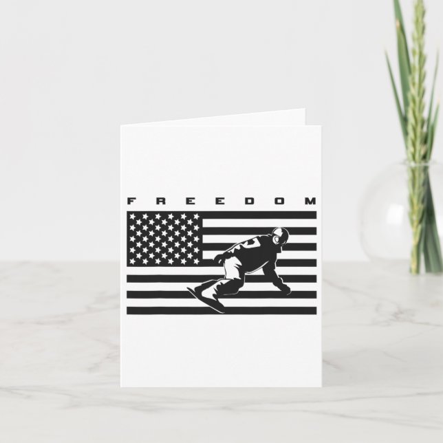American Flag Snowboard Apparel - Snowboarding Sno Card (Front)