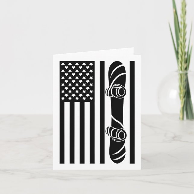 American Flag Snowboard Apparel - Snowboarding Sno Card (Front)