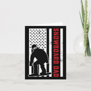 American Flag Snowboarding Dad Snowboarder Papa Sn Card