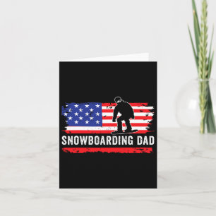 American Flag Snowboarding Dad Snowboarder Sports  Card