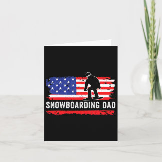 American Flag Snowboarding Dad Snowboarder Sports  Card