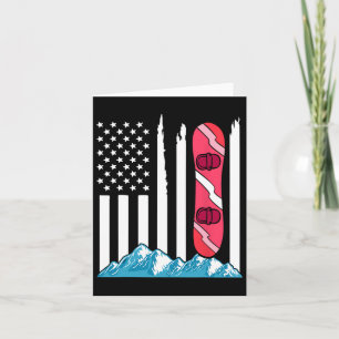 American Flag Snowboarding Gift Snowboard Goggles  Card