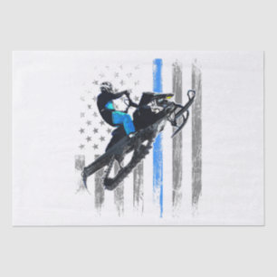 American Flag Snowmobile Shirt Men Snowmobile Ridi Tissue Paper