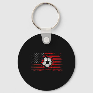 American Flag Soccer Apparel - Soccer Key Ring