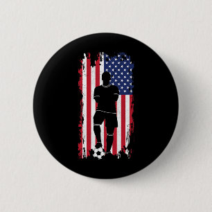 American Flag Soccer Apparel - Soccer Women Girls  6 Cm Round Badge