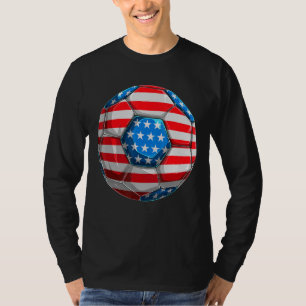American Flag Soccer Ball Soccer Dad Mum 4th Of J T-Shirt