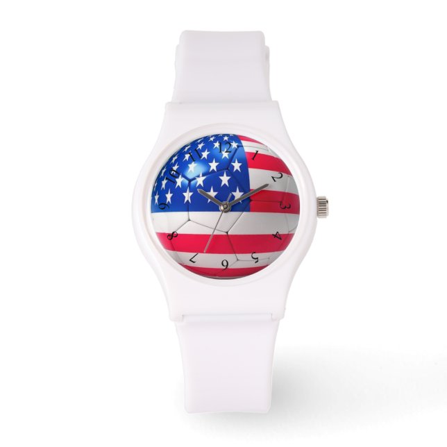 American flag soccer ballm watch (Front)