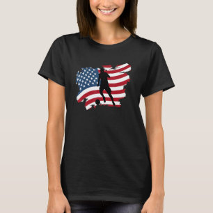 American Flag Soccer Player USA Patriotic Silhouet T-Shirt