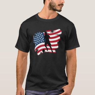 American Flag Soccer Player USA Patriotic Silhouet T-Shirt