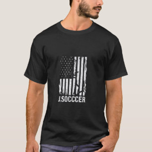 American Flag Soccer Rustic Distressed Patriotic S T-Shirt
