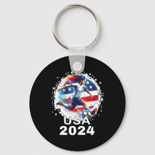American Flag Soccer Shirt Women's Soccer Girls So Key Ring