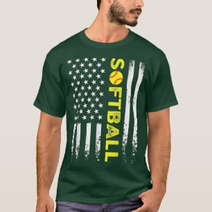 American Flag Softball Team Father Day 2022 T-Shirt
