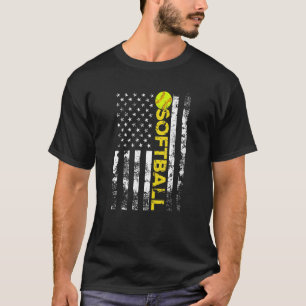 American Flag Softball Team T-Shirt