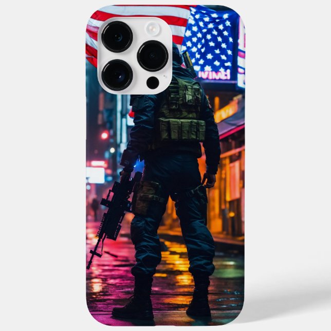 American flag soldier iPhone 14 Pro Max Case cover (Back)
