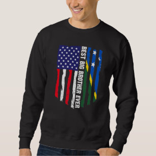 American Flag & Solomon Islands Flag Best Big Brot Sweatshirt