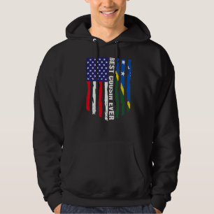 American Flag & Solomon Islands Flag Best Cousin E Hoodie