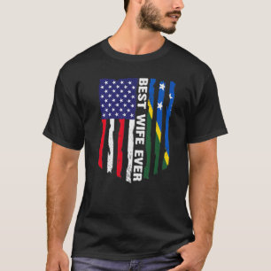 American Flag & Solomon Islands Flag Best Wife Eve T-Shirt