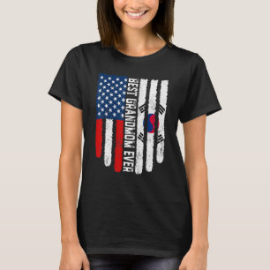 American Flag South Korea Flag Best Grandmom Ever T-Shirt