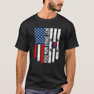American Flag South Korea Flag Best Single Mum Eve T-Shirt