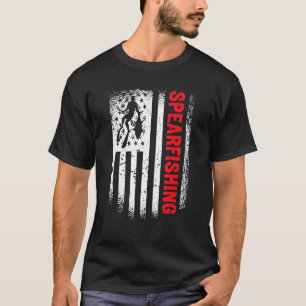 American Flag Spearfishing Spear Fisherman T-Shirt