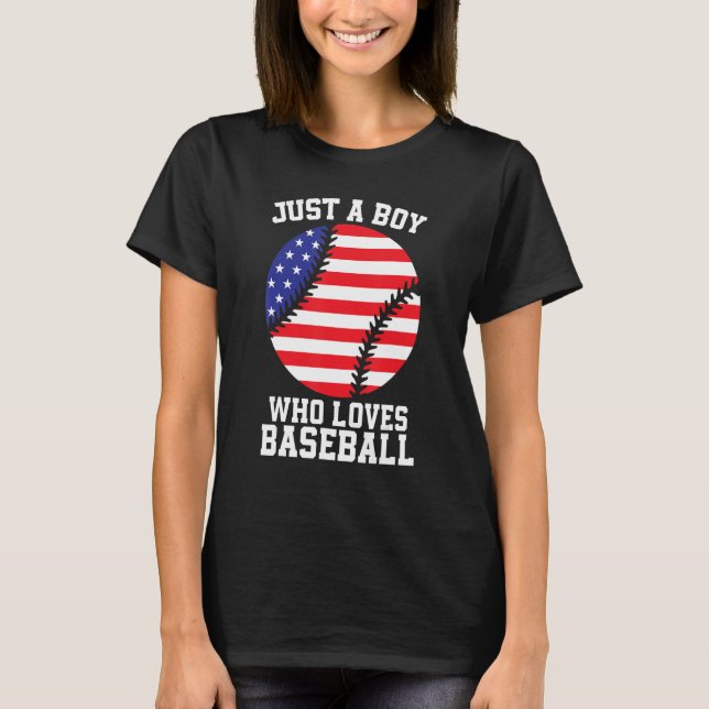 American Flag Sport Fan Baseball Lover Patriotic B T-Shirt (Front)