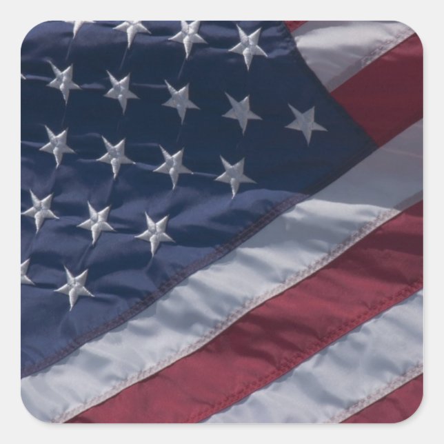 American flag. square sticker (Front)