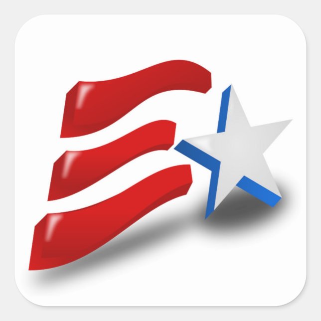 AMERICAN FLAG SQUARE STICKER (Front)