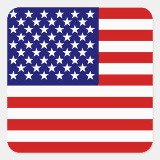 American flag square sticker