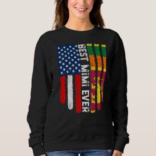 American Flag & Sri Lanka Flag Best Mimi Ever Fami Sweatshirt