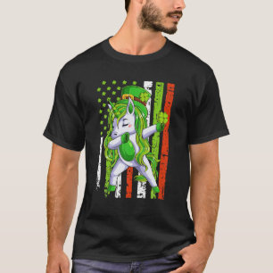 American Flag St Patrick's Day Funny Unicorn Lover T-Shirt