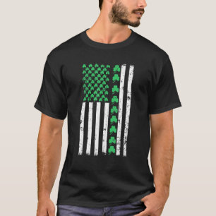 American Flag St Patricks Day Vintage Irish Lucky  T-Shirt