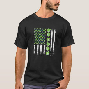 American Flag St Patricks Day Vintage Irish Lucky T-Shirt