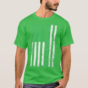 American Flag St Patricks Day Vintage Irish Lucky  T-Shirt