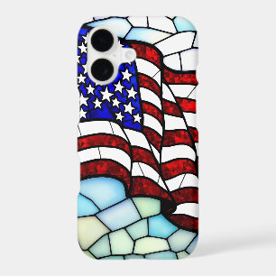 American Flag Stained Glass Mosaic Patriotic