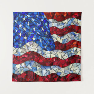 American Flag Stained Glass Tapestry