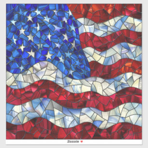 American Flag Stained Glass Vinyl Sticker