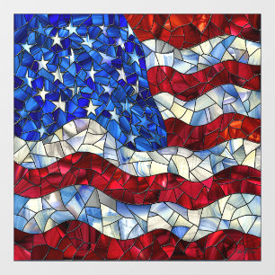 American Flag Stained Glass Window Cling
