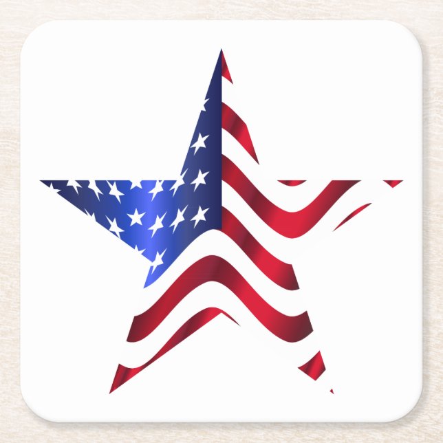 American Flag, Star 4th of July Coaster (Front)