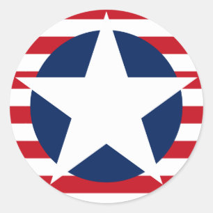 American Flag Star and Stripes Patriotic Classic Round Sticker