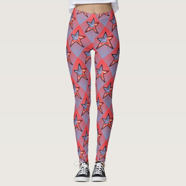 American Flag Star Leggings (Front)