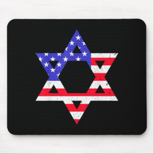American Flag Star Of David Jewish Hanukkah T Shir Mouse Pad