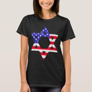 American Flag Star Of David Jewish Hanukkah T Shir T-Shirt