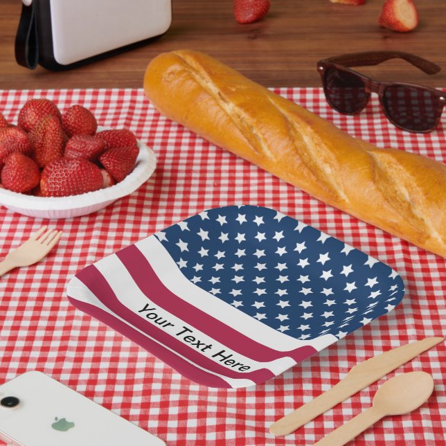 American Flag Stars And Stripes Paper Plate (Picnic)