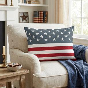 American Flag Stars and Stripes Patriotic Decorative Cushion